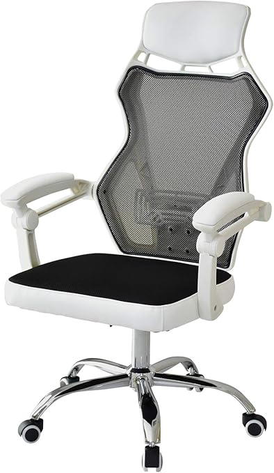Amazon Doris オフィスチェア メッシュ リクライニング ハイバック 通気性抜群 ランバーサポート 背もたれ調整 ゲーミングチェア デスク チェア 白 ホワイト ムジーク デスクチェア 文房具 オフィス用品