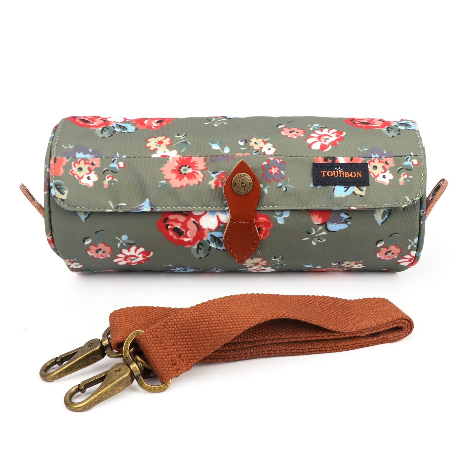 TOURBON Cycling Front Handlebar Bag Waterproof Bike Pannier Utility Tool Pouch - Flower Pattern