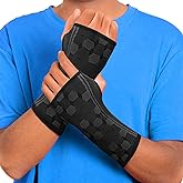 Sparthos Wrist Compression Sleeves (Pair), Carpal Tunnel Brace - Black-S | Soft Wrist Support for Men &amp; Women, Medical Grade Elastic, Hand &amp; Forearm, Fits Left or Right, Arthritis Pain, Volleyball