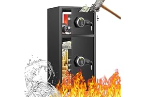 KAVEY 7.0 Cu ft Large Safe Box Fireproof Waterproof, Money Safe With Mute Function and LED Light, Digital KeypadHome Safes wi