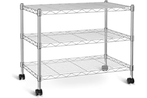 Simple Deluxe 3-Tier Heavy Duty Storage Shelves 750Lb Capacity, 24" D x 14" W x 22" H Shelving Unit for Pantry, Garage, Laund