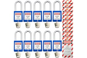 JOJOMARK Lockout Tagout Locks, Safety Padlocks, Loto Keyed Differently Lock Out Tag Out Device Plastic with Lockout TagOut Tags