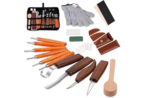 Wood Carving Tools Set,Detail and Hook Carving Knife Kit for Beginners,Trimming Knife for Spoon Bowl Cup Woodwork,Round Handl