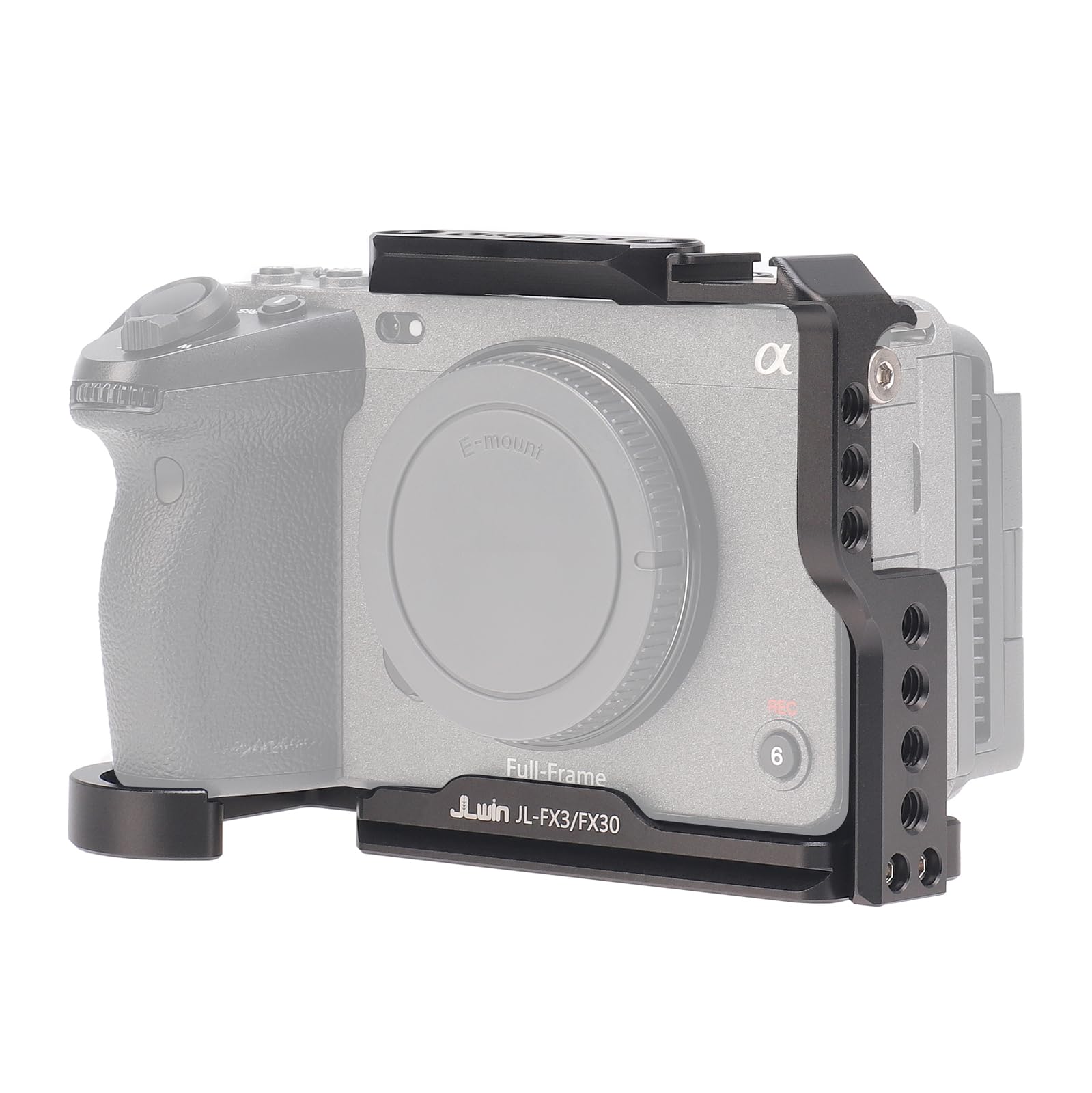 FOTGA FX3/FX30 Camera Cage with NATO Rail, Cold Shoe, 1/4" Threads, 3/8"-16 Locating Holes for ARRI Grip, Fit for Sony ILME-FX30/FX3/Original XLR Handle, Compatible with DJI RS2 RS3 Gimbal Stabilizer