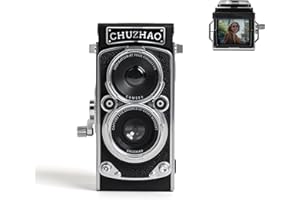 CHUZHAO Digital Camera Retro with Time Stamp - Portable Vintage TLR Style 1080p FHD Video 12MP Photos Autofocus Mini Vlogging