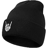 MixYoke Gothic Skull Beanie Hats for Men Women, Skeleton Cuffed Winter Hat for Goth Gifts, Indoor and Outdoor Outfit Matching