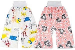MOEMOE BABY Leakproof Diaper Pants for Potty Training Nighttime Diaper Shorts for Toddler Boys and Girls 2 Packs