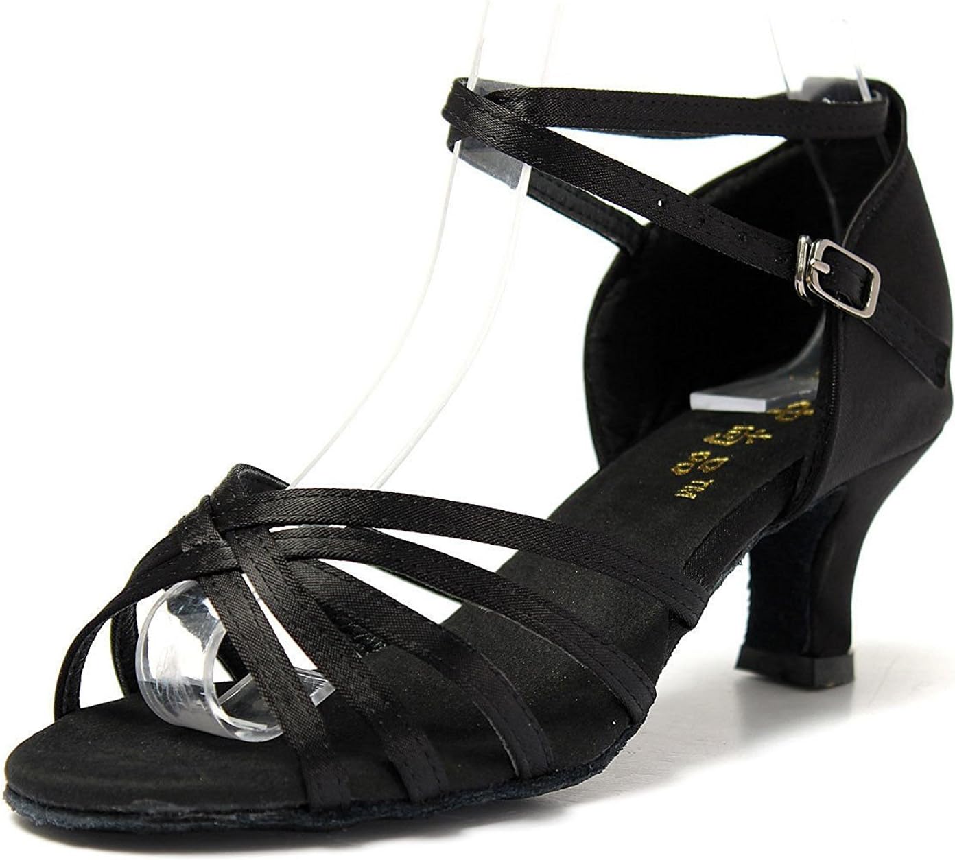 WUZHONGSHANGPIN 1 pair Women Heel Shoes Salsa Bachata Latin Dance Sandals Latin Shoe, Black 38