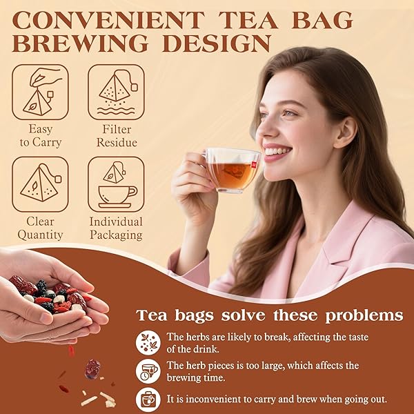 ZENVIVIAN GINSENG SIX TREASURE TEA – HERBAL TEA WITH GINSENG, WOLFBERRY, RED DATES, MACA, POLYGONATUM SIBIRICUM & MULBERRY – NATURAL INGREDIENTS, RELAXING, 25 TEA BAGS