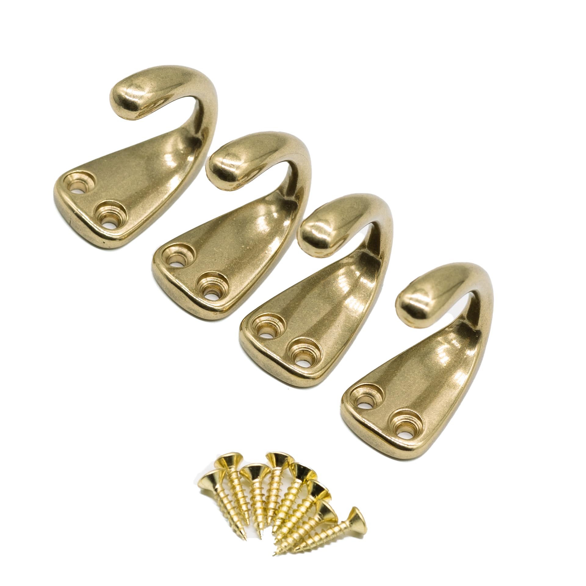 Photo 1 of FIRSORCA 4PCS Vintage Brass Coat and Hat Hook Classic Simple Hooks Wall Mounted Bath Stands for Hanging Clothes Hangers Scarf Towel Key Cup