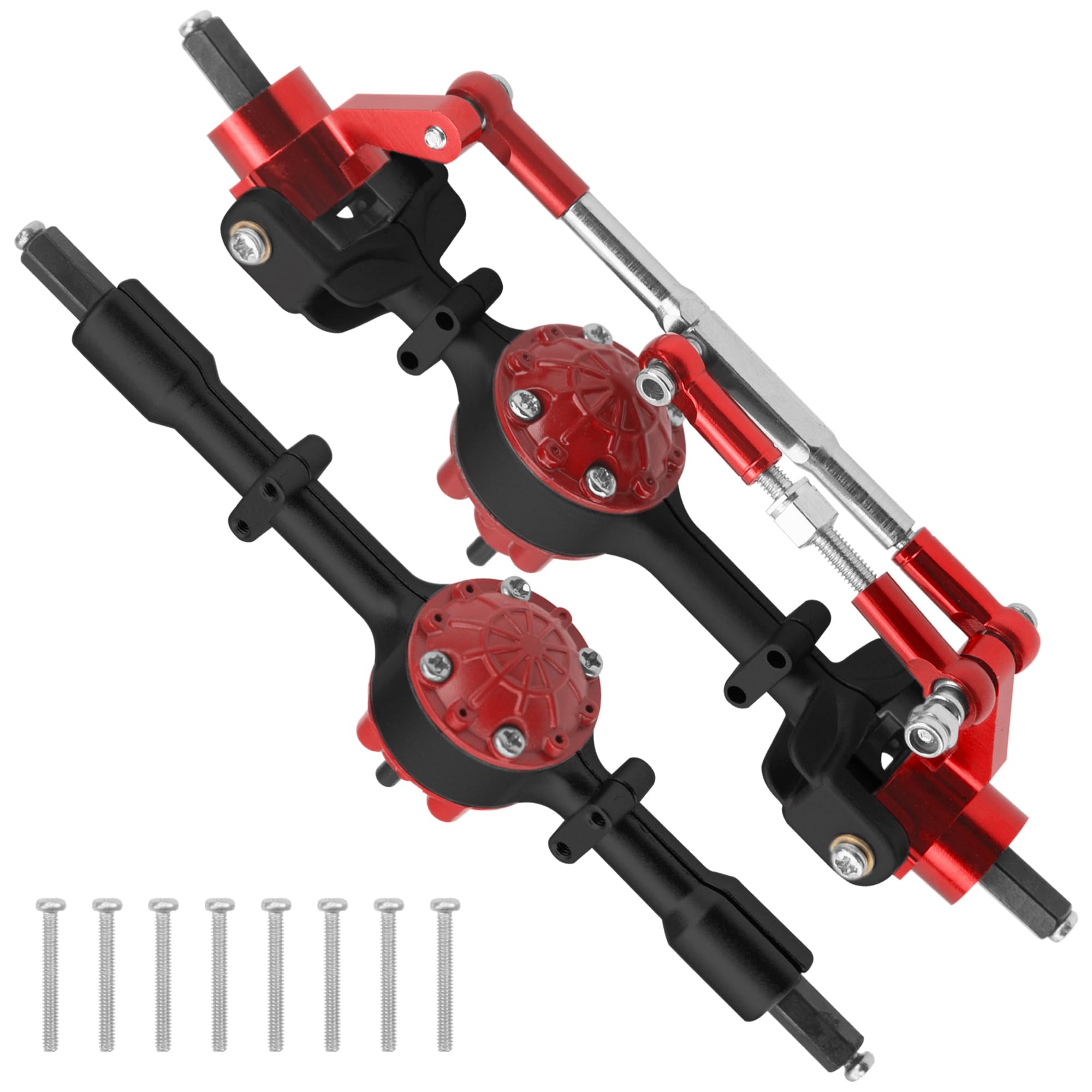 Photo 1 of Vgoohobby Metal Front & Rear Portal Axle Set Upgrades Parts Compatible with WPL C14 C24 C34 C44 B14 B24 1/16 RC Car (Black)