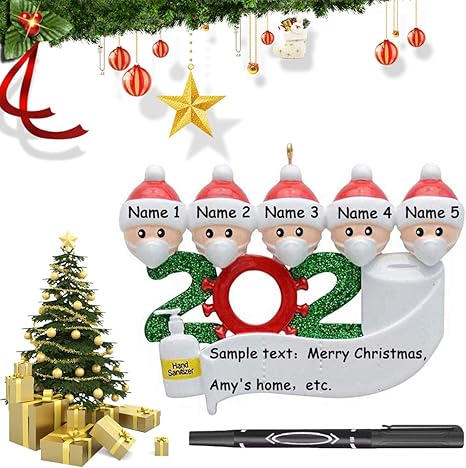 Amazon Co Jp クリスマス飾りキット 生き残った家族の飾りクリスマスツリーの飾り カスタマイズされた名前 2 7人の家族メンバー 子供向けのクリエイティブギフト 家族 1 Type A 5 People ホーム キッチン