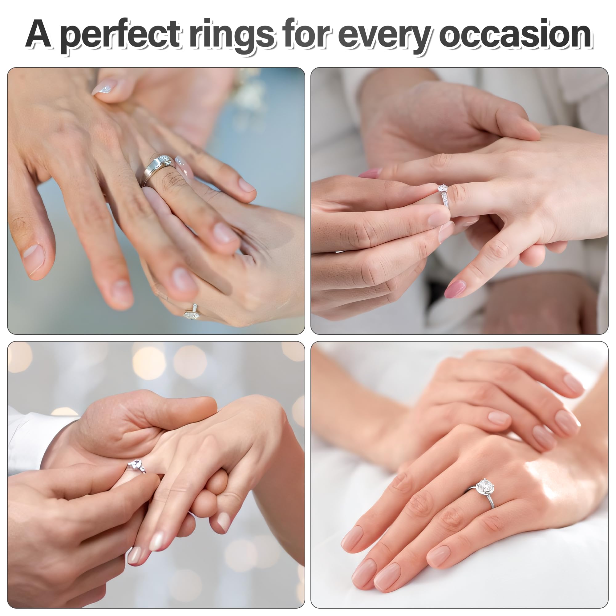 NuLink Ring Sizer Measuring Tool Stainless Steel Finger Rings Gauge 0-13 Sizing Measuring with Half Size 27 Pcs
