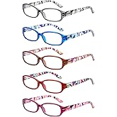 JOLISU 5-Pack Reading Glasses for Women - Readers for Women, Spring Hinges, Sturdy and Durable, Blue Light Protection