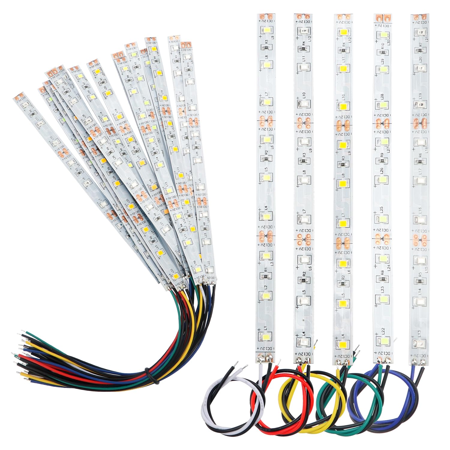 YIXISI 15 PCS 150mm Prewired Strip LED, 12V - 18V Light, 2335 SMD, White/Red/Yellow/Blue/Green