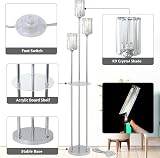 Rayofly 3-Light Crystal Floor Lamp with Shelves Chrome Standing Lamp view 4