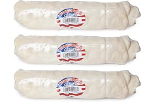 BEST BUY BONES Nature's Own Pet Chews Not-Rawhide Beef Rolls 8 to 10 Inch - Gluten-Free Dog Chews - Flavored Head of Beef Cattle - Made for All Breed Sizes - Pack of 3