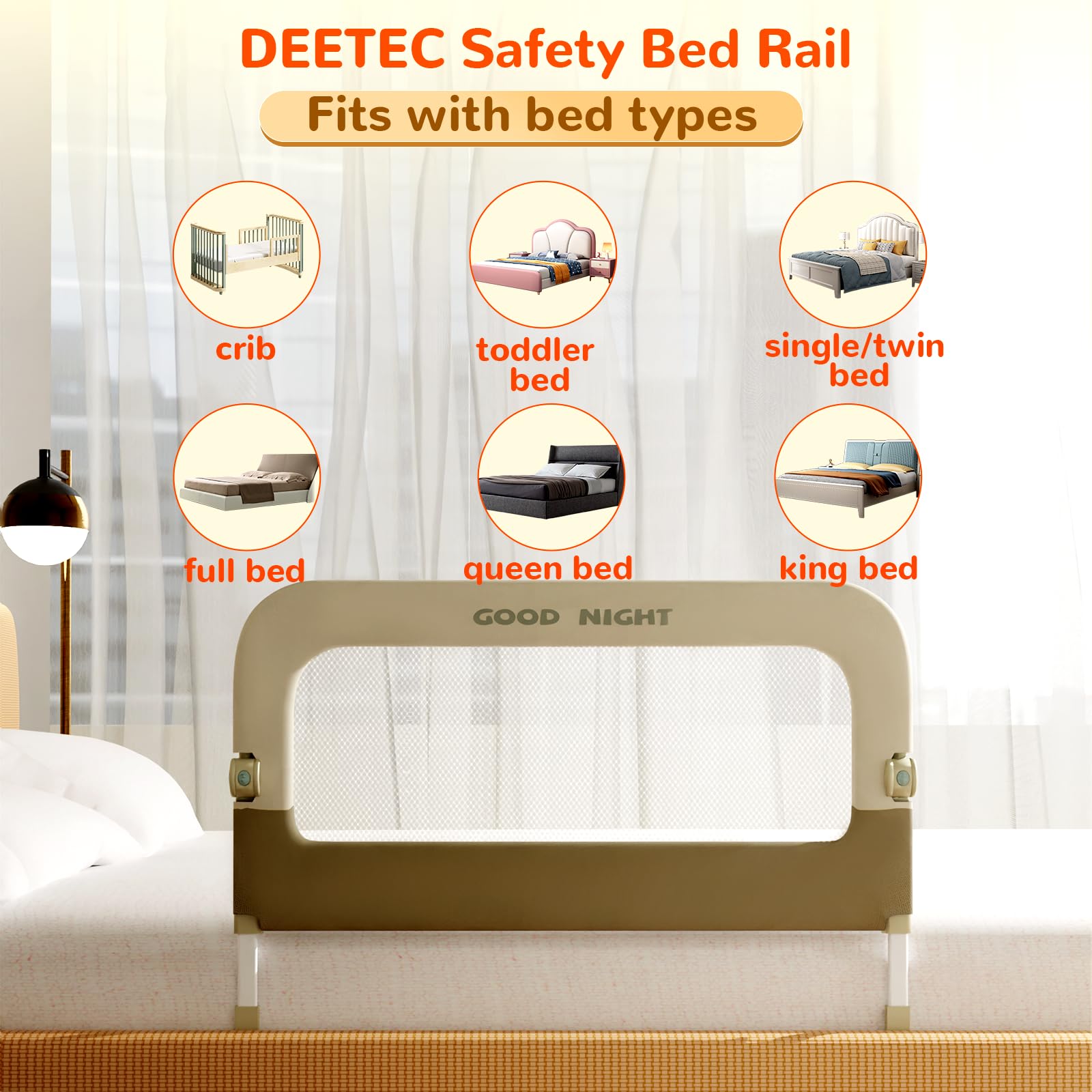 Deeteck Bed Guard Rail for Toddlers - 32