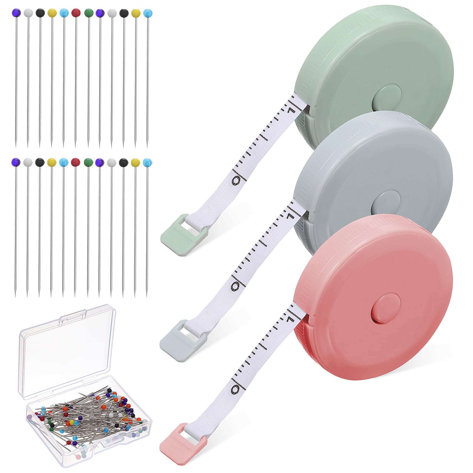 Veemoon 3pcs Easy to Store Accurate Metric Tape Measure for Sewing Tailoring Body