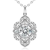Rlecotya Moissanite Necklace for Women,925 Sterling Silver Pendant Necklace for Women,Platinum Plated Hypoallergenic,Anniversary Wedding Gifts for Wife,Birthday Gifts for Women