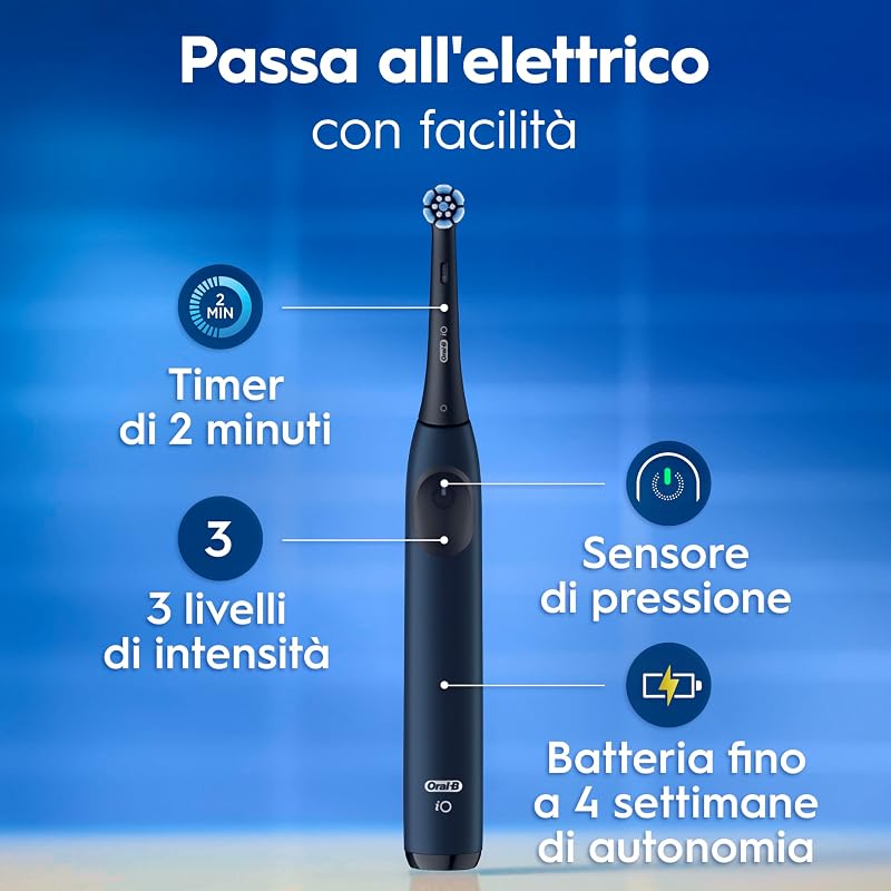 iO 2 Spazzolino Elettrico, con 1 Testina di Ricambio, Blu