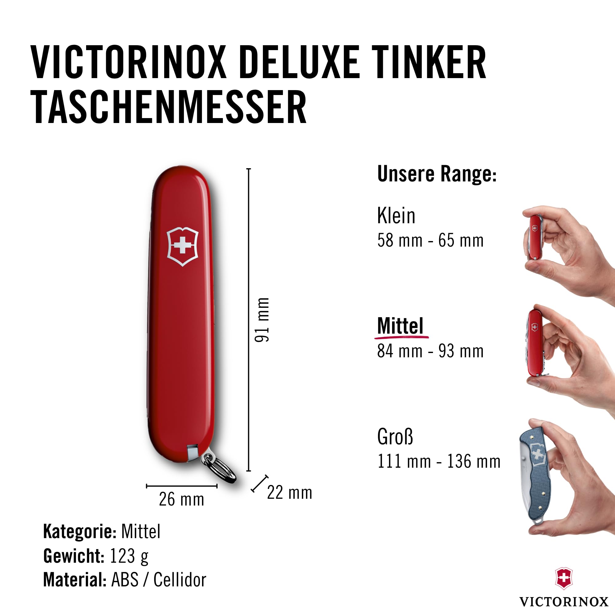 Victorinox Schweizer Taschenmesser, Camper, Swiss Army Knife, Multitool, 13 Funktionen, Klinge, Korkenzieher, Dosenöffner, Rot, Faltschachtel 3