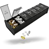 Extra Large Pill Organizer - XXL Vitamin Holder for Weekly Supplements - Double Sided Pill Box 7 Day with Big AM PM Compartments Huge Daily Medicine Dispenser 2 Times a Day Reliable and Easy-to-Use