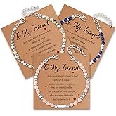 Tondiamo 3 Pcs Best Friendship Gift Friend Beaded Bracelets Galentines Day Gifts for Bestie Her Ladies BFF Women Birthday(Classic)