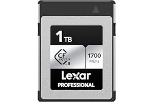 Lexar 1TB Professional Silver SE CFexpress Type B Memory Card, for Photographers, Videographers, Up to 1700/1250 MB/s, 8K Vid