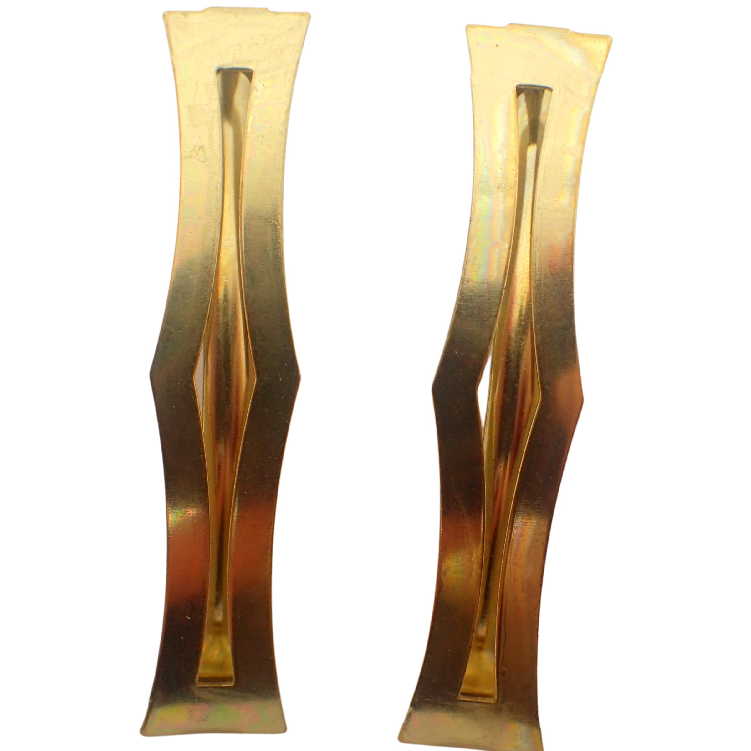 Topkids Accessories 2pcs Open style Hair Clips, Hair Barrettes, Hair Slides, Hair Grips, Hairdressing Clips, Hair Accessories for Women, Metal barrette (Obelisk, Gold)