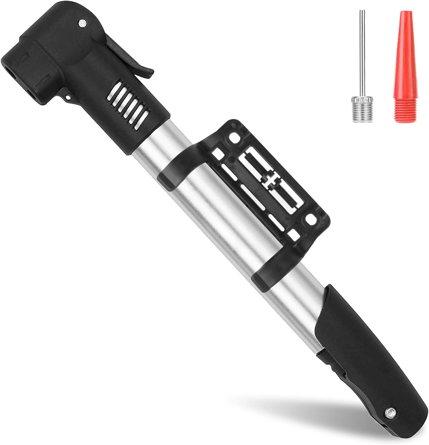 Mini Bike Pump Bicycle Tire Frame Pump 120 PSI High Pressure Portable Bicycle Air Pump Fits Presta & Schrader Floor Bike Tyre Pump for Road Mountain BMX Bikes Sports Balls, Inflatables Items(Silver) : Sports & Outdoors