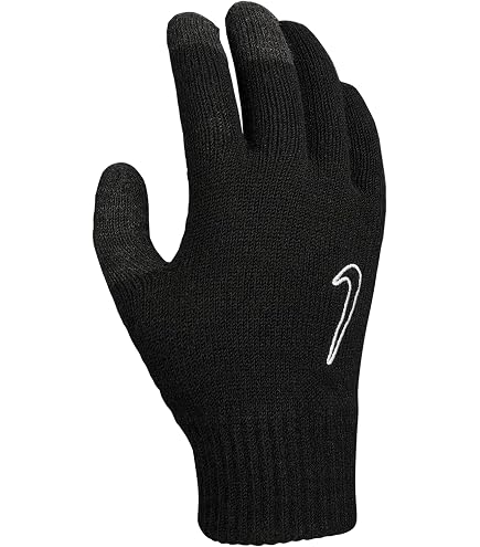 Nike Men's Swoosh Knit 2.0 Gloves, Black/White, S-M at Amazon Men's Clothing store