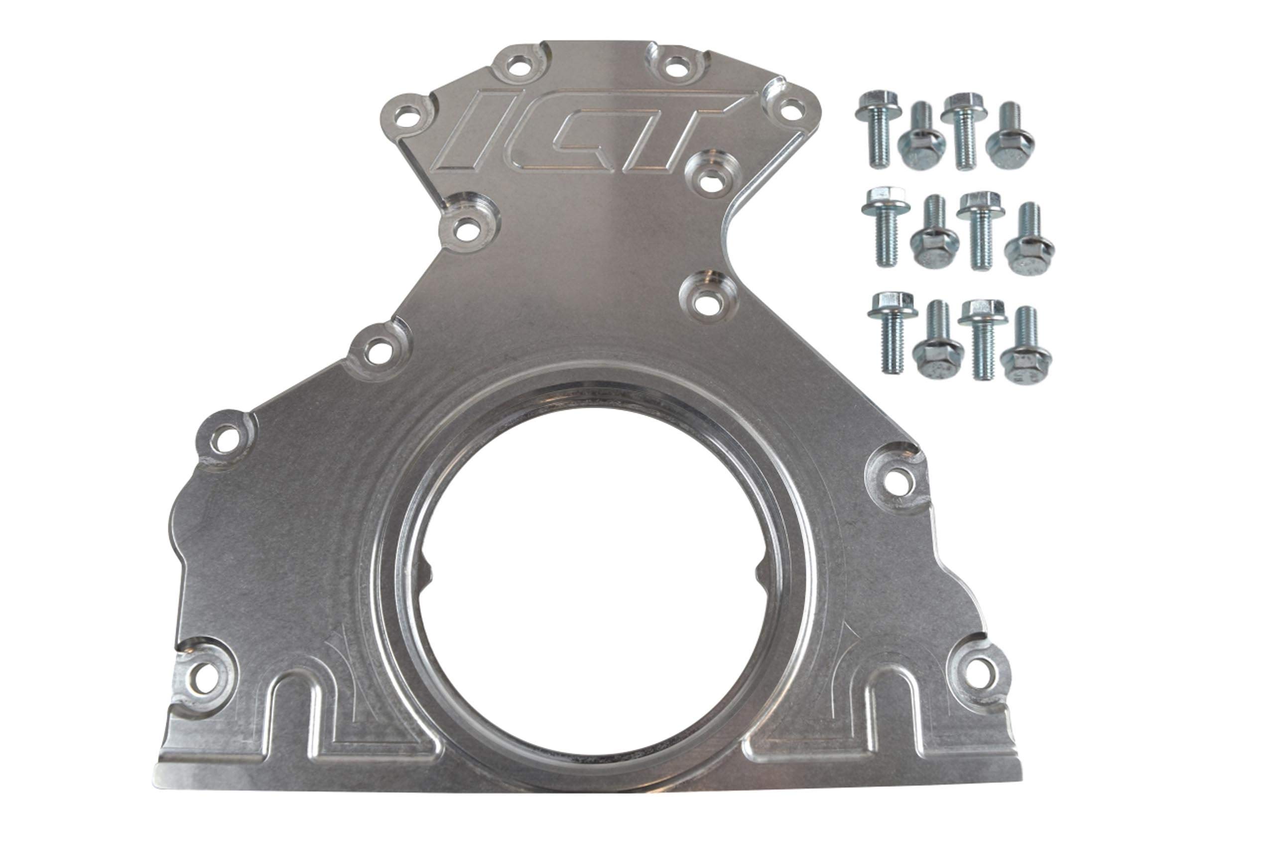 ICT Billet LS Rear Main Cover Plate Engine Seal Billet Aluminum Housing LS1 LS3 LS7 LM7 LR4 LQ4 L59 