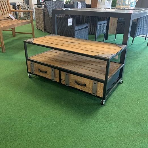 Lifestyle For Home Couchtisch Beistelltisch Metallgestell Schwarz Wohnzimmertisch Vintage Look Industrial Design Amazon De Kuche Haushalt