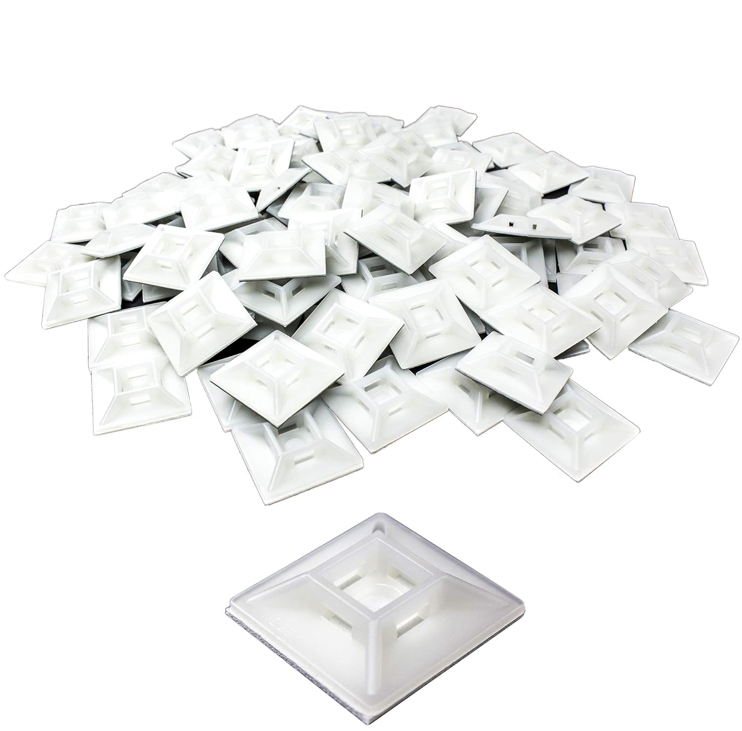 Large, Premium Zip Tie AdhesiveBacked Mounts 100 Pack by Nova Supply