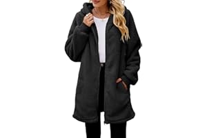 Yanekop Womens Oversized Sherpa Jacket Fuzzy Fleece Zip Up Jacket Warm Winter Coats Faux Fur Coat with Pockets