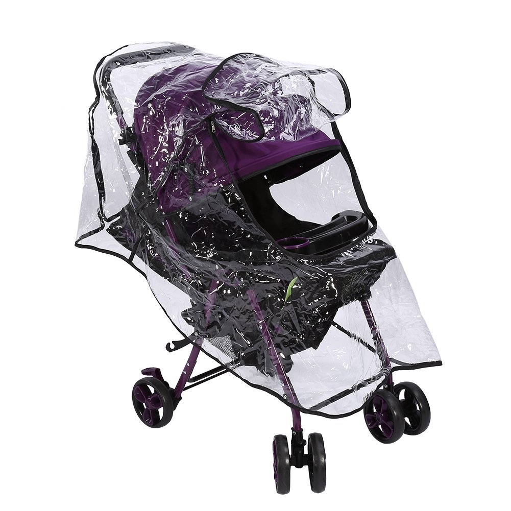Universal Clear PVC Pushchair Shield Buggy Rain Cover, Pram Rain Cover, Zipper Window Shield, Home for Stroller