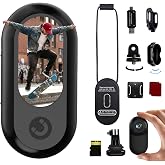 Mini Body Cam with 16GB Memory Card , 26g Light Thumb Action Camera,Black | 1.0" Screen, Hands-Free Wearable Hiking Camera, Helmet Camera for Motorcycle, Fishing, Pet POV Shooting, Ideal Gifts for Men