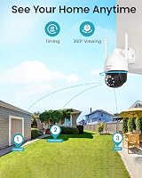 DEKCO 2K Outdoor Security Camera Motion Tracking Pan-Tilt 360° WiFi Color Night view 4