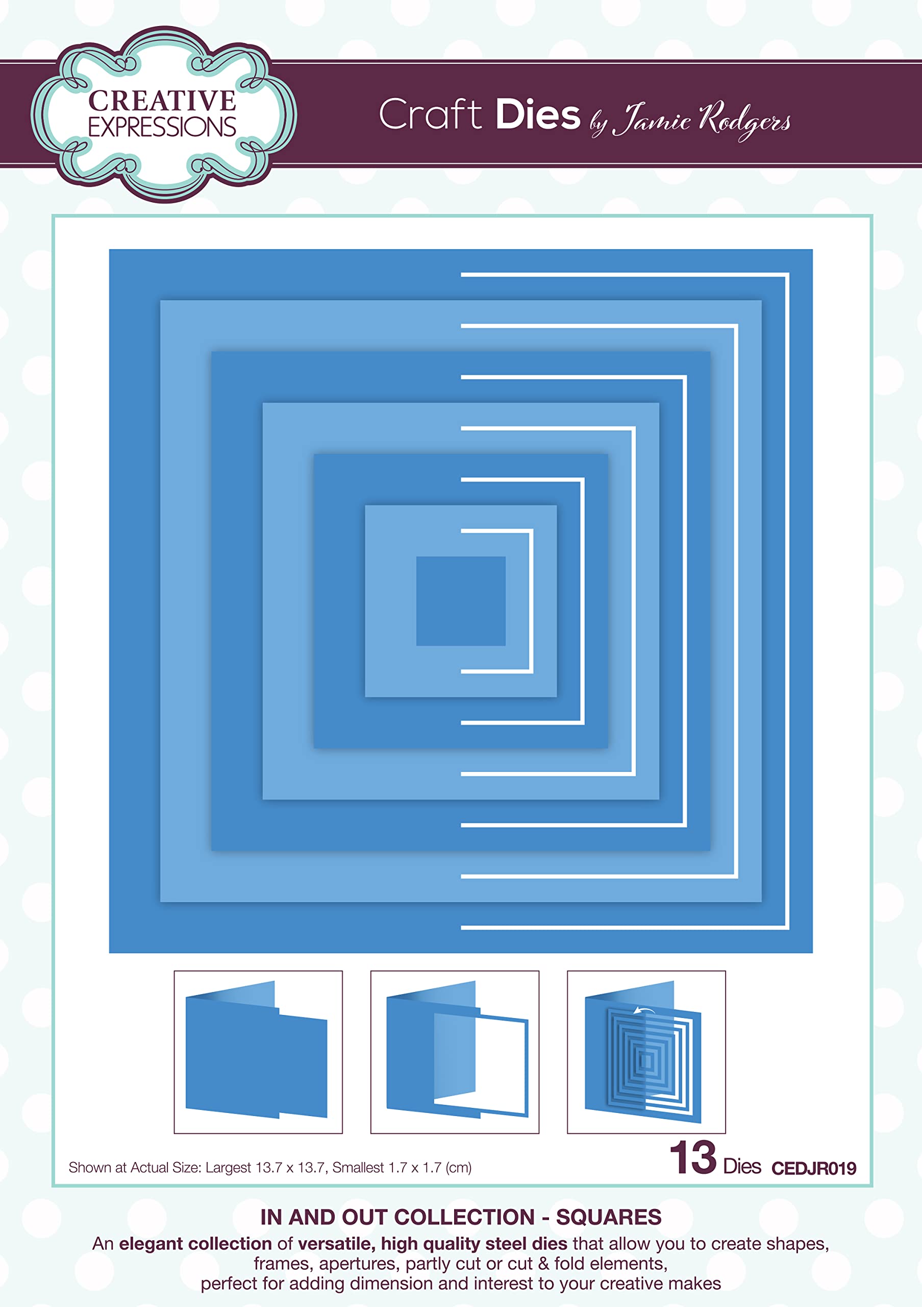 Jamie Rodgers - in and Out Collection - Squares - Craft Die