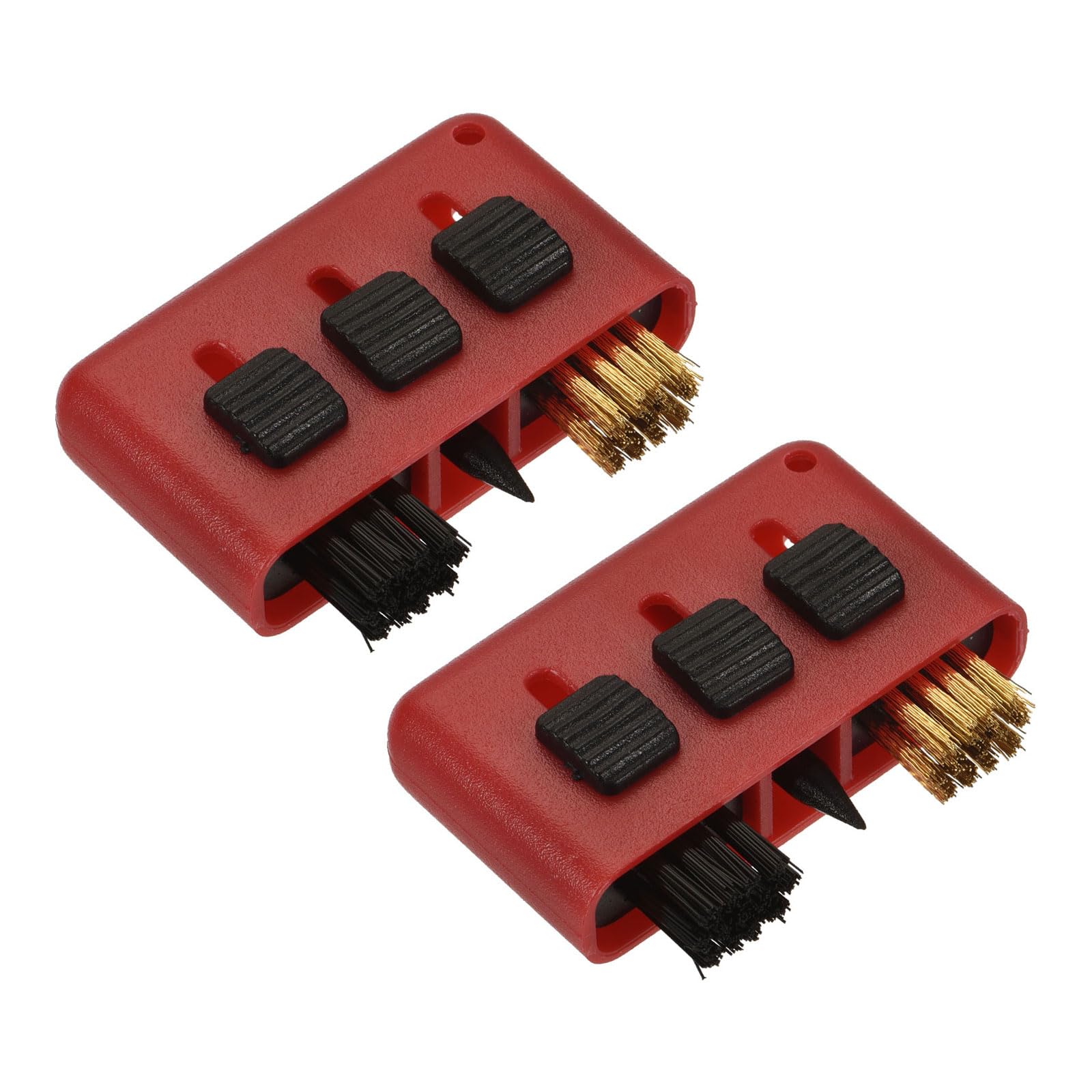 M METERXITY 2 Pack Golf Club Brush - Golf Club Groove Cleaner 3 in 1 Bristle Head Cleaning Tools, Retractable, Apply to Outdoor (Red)