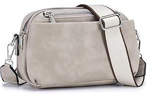 POIUGOYA Crossbody Bags for Women Trendy, Multi-Pocket Crossbody Purse, Leather Women's Shoulder Handbags with Wide Strap