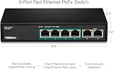 TRENDnet TPE-S50 6-Port Fast Ethernet PoE+ Switch 60W 4 PoE Ports Metal Fanless view 6