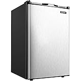 Euhomy Upright freezer, 3.0 Cubic Feet, Single Door Compact Mini Freezer with Reversible Stainless Steel Door, Small freezer 