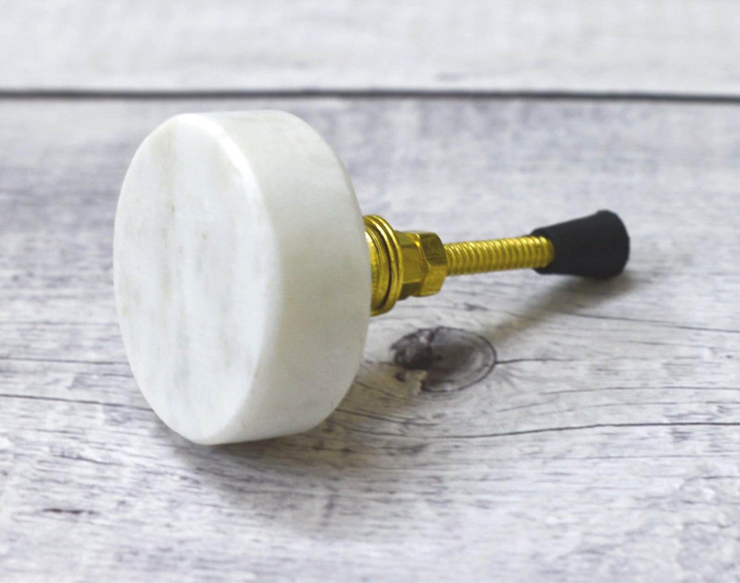 ARTISNO Round Marble Knob, Modern Cabinet Knob, Decorative Hardware, Furniture Hardware, Cabinet Handles, Dresser Pull, Set-6 — image 1