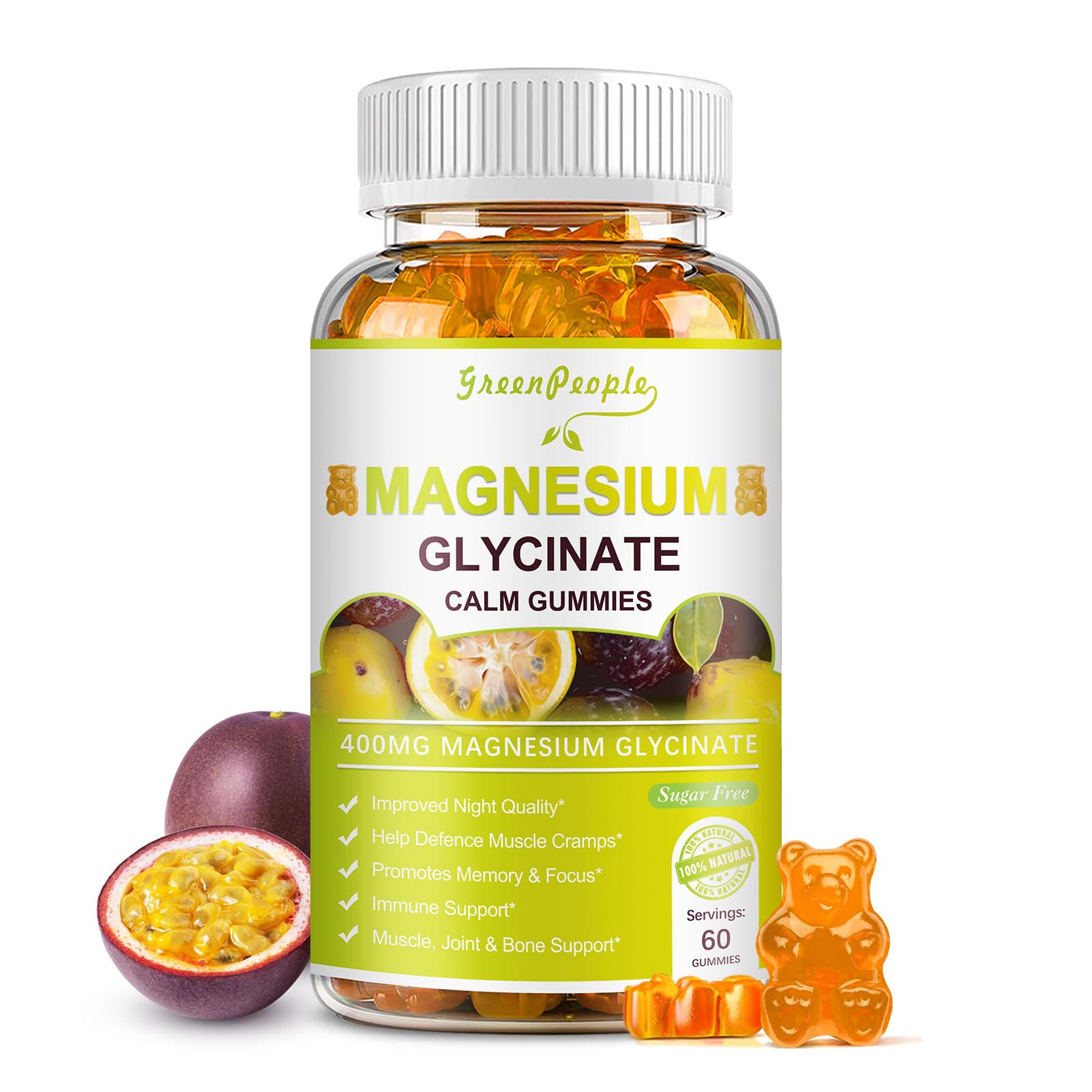 Magnesium Glycinate Gummies (Passion Fruit)