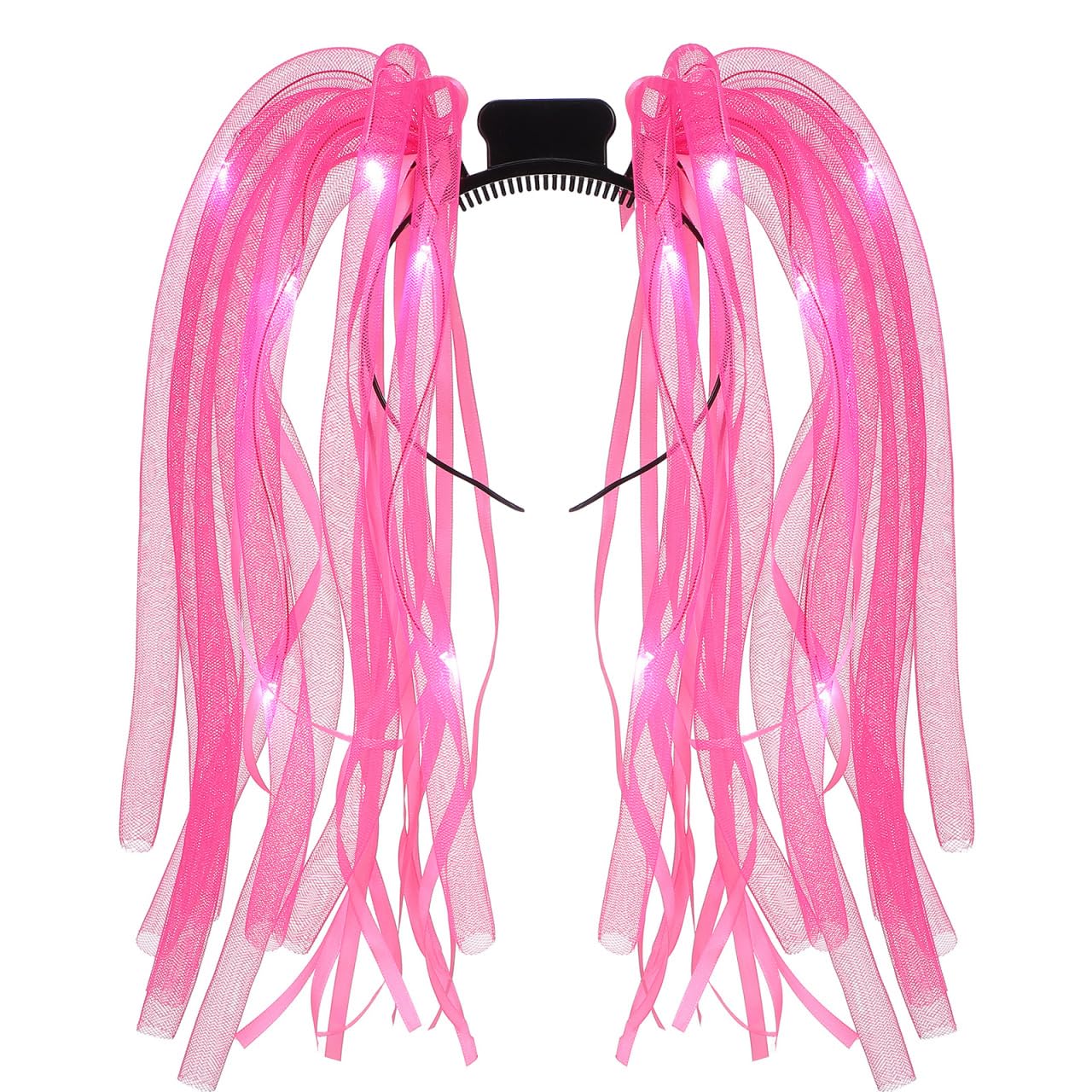 Beavorty Led Glowing Head Hoop with 17 Lights Light-up Hairband for Parties Concerts and Night Events Easy Clip-on Styling Accessory for Women and Teens