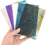 selliner 12 Pcs 4x6 Inch Cathedral Stained Glass Sheets Mixed Black White view 5