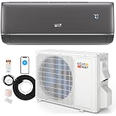 COSTWAY 12000BTU Mini Split Air Conditioner&amp; Heater, 22 SEER2 115V Inverter Heater Pump System Cools Up to 750 Sq. Ft, Compatible with Alexa, Installation Kit (12000BTU, 115V, 22 SEER2)