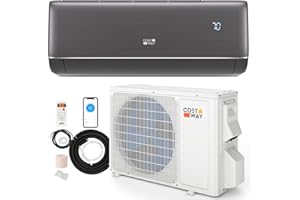 COSTWAY 12000BTU Mini Split Air Conditioner& Heater, 22 SEER2 115V Inverter Heater Pump System Cools Up to 450 Sq. Ft, Compat
